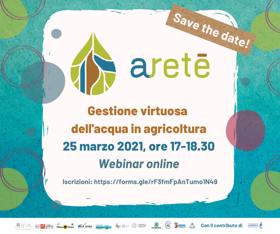Webinar "Gestione virtuosa dell'acqua in agricoltura"